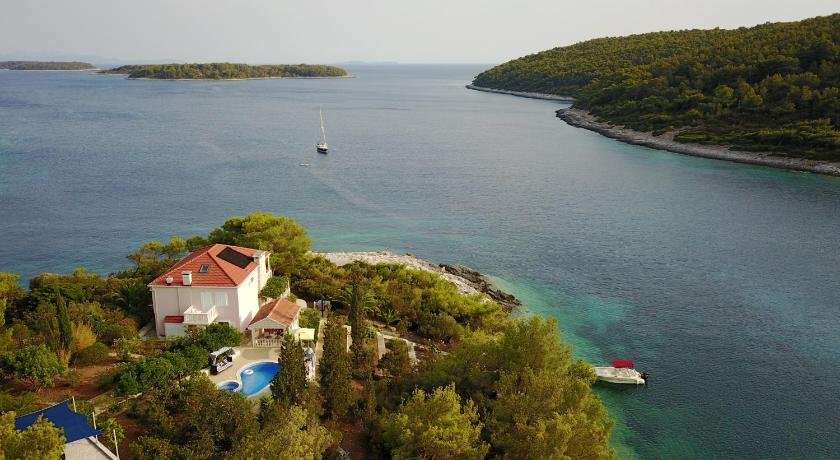Waterfront villa with pool