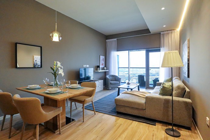 Evergreen apartment amidst vibrant JVC with pool Jumeirah Village United Arab Emirates thumbnail