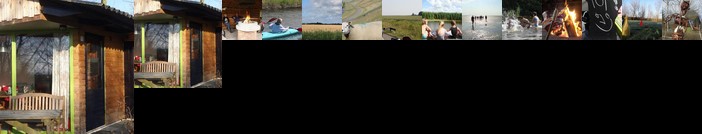 De Horizon slapen in hutten