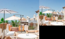 Magnificient terrace on ocean